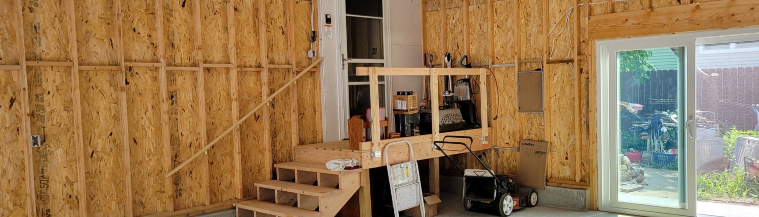 Inside Garage done with Sliding Doors!