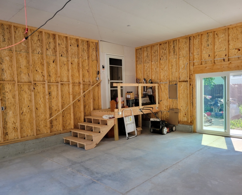 Inside Garage done with Sliding Doors!